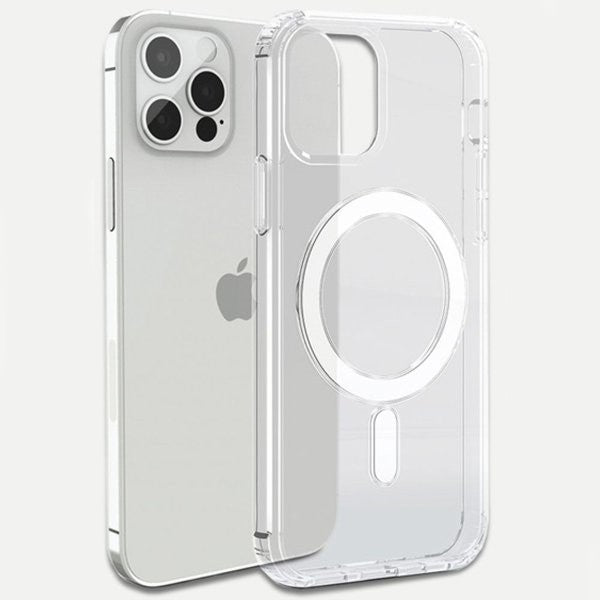 Husa protectie pentru iPhone 12 Pro, Flippy, Husa Mag Safe, 2 in 1 Incarcare si Magnet, Silicone, Transparenta