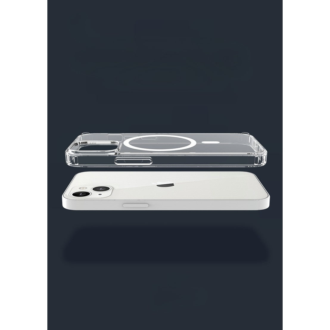 Husa protectie Flippy pentru iPhone 13 Mag Safe, 2 in 1 incarcare si magnet, Silicone, Transparenta