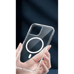 Husa protectie Flippy pentru iPhone 13 Mag Safe, 2 in 1 incarcare si magnet, Silicone, Transparenta