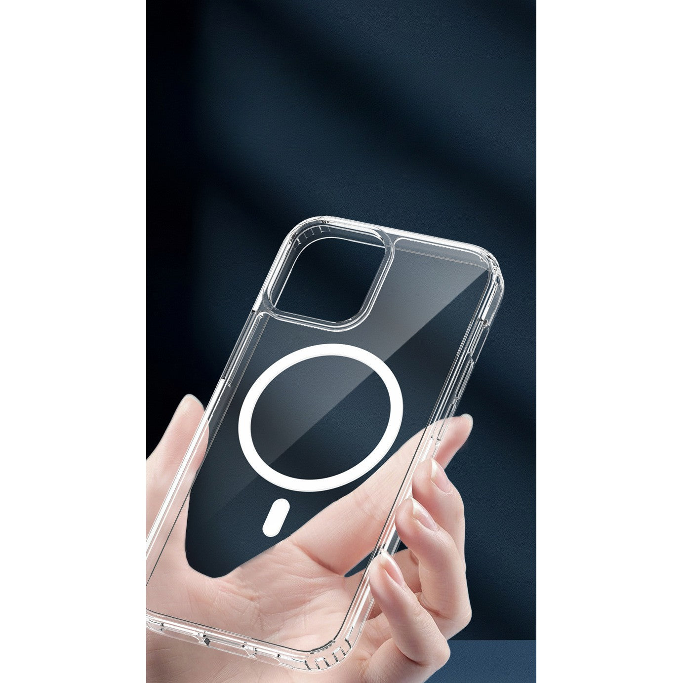 Husa protectie Flippy pentru iPhone 13 Mag Safe, 2 in 1 incarcare si magnet, Silicone, Transparenta