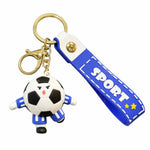 Breloc Chei, Flippy, Model Minge de Fotbal cu Casti, Cupa Mondiala, Accesoriu Pentru Chei si Rucsac, Material Acril, 50