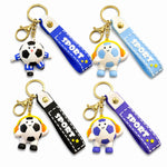 Breloc Chei, Flippy, Model Minge de Fotbal cu Casti, Cupa Mondiala, Accesoriu Pentru Chei si Rucsac, Material Acril, 50