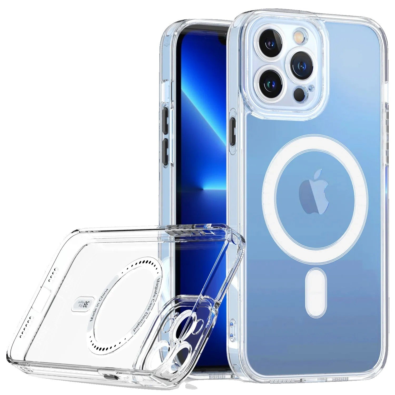 Husa protectie Flippy pentru iPhone 14 Pro Mag Safe, 2 in 1 incarcare si magnet, protectie camera, Silicone,