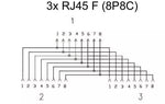 Adaptor 8p8c ISDN RJ45 mama la 2x RJ45 mama alb Goobay