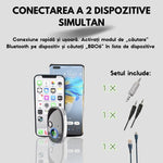 Adaptor Auto, Flippy, Bluetooth 5.0, Auxiliar, Asistenta Vocal, Jack 3.5 mm, Pentru Telefon Mobil si Sistem Audio Auto,