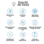 Adaptor Auto, Flippy, Bluetooth 5.0, Auxiliar, Asistenta Vocal, Jack 3.5 mm, Pentru Telefon Mobil si Sistem Audio Auto,