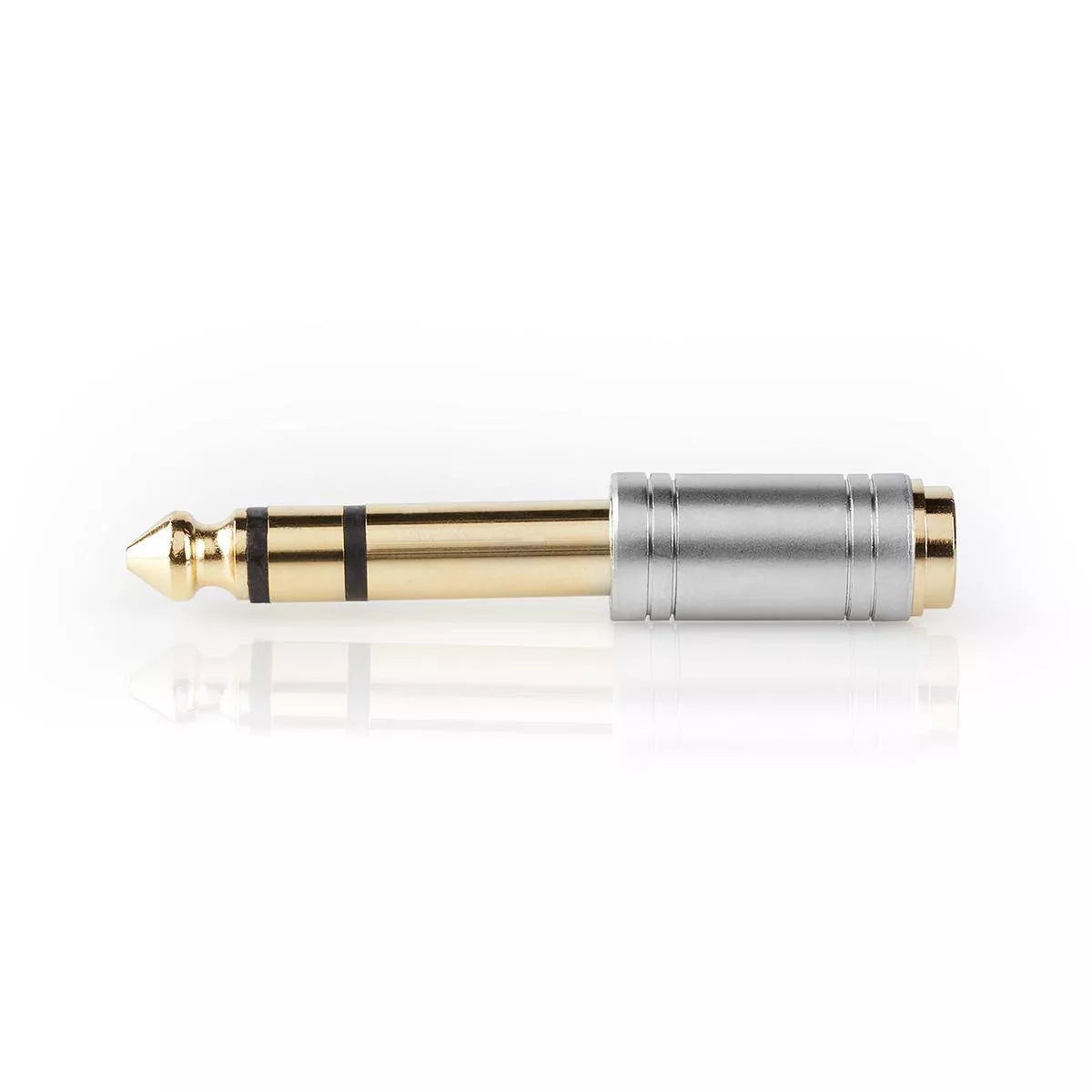 Adaptor Audio JACK 6.35 mm tata - JACK 3.5 mm mama metal argintiu Nedis