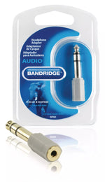 Adaptor audio stereo Jack 6.35 mm tata - Jack 3.5 mm mama gri Bandridge