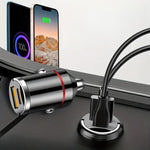 Incarcator Auto 2 in 1, Flippy, Port USB Fast Charge QC3.0 si Type C, PD 30W, Negru