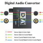 Adaptor TOSLINK RCA - 2x RCA +Jack 3.5 mm si amplificare semnal