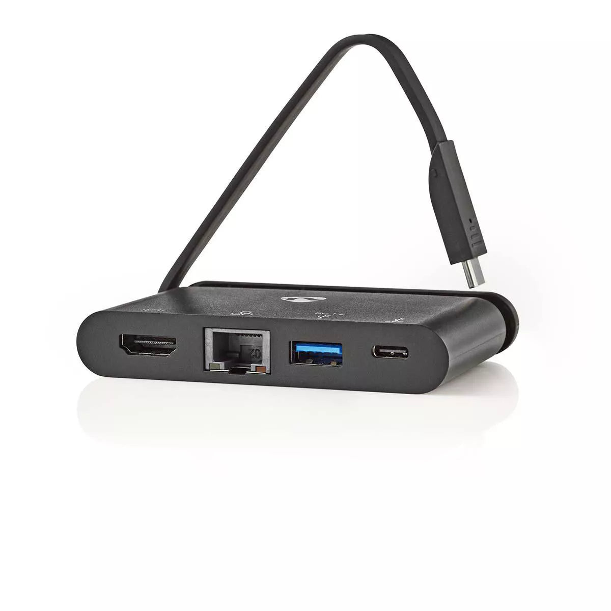Adaptor USB Type C - HDMI USB3.0 Gigabit Ethernet USB Type C PD 100W negru Nedis