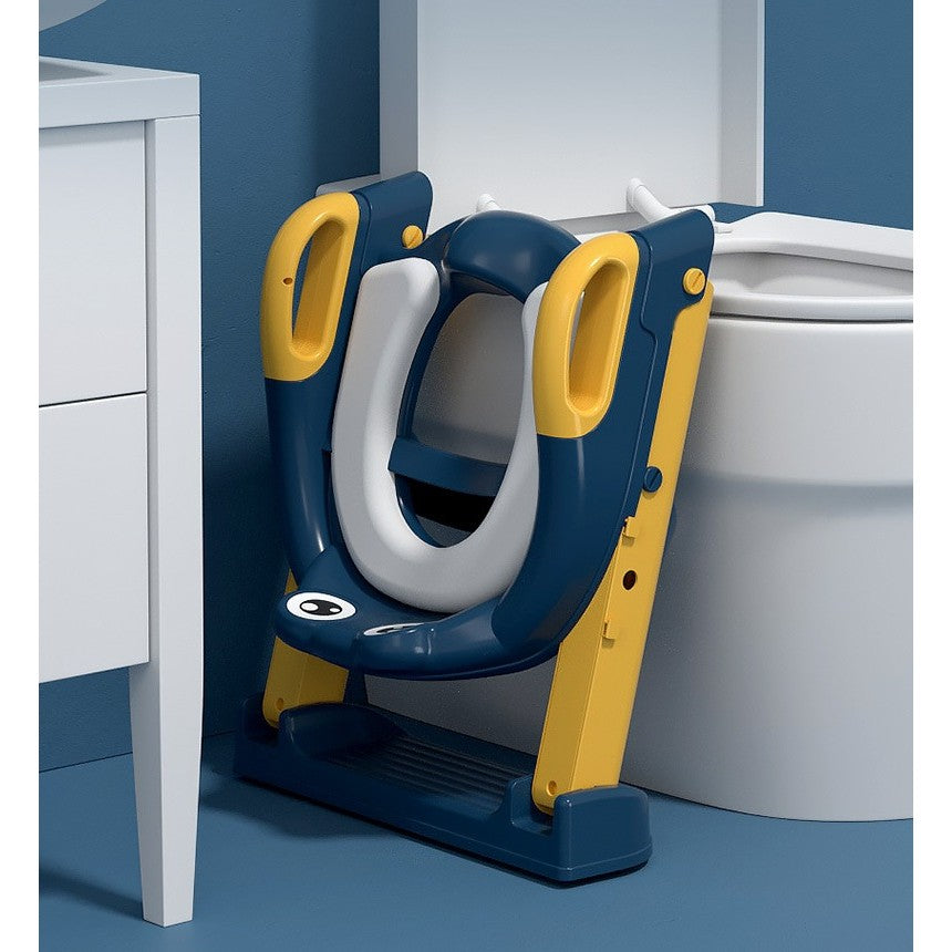 Reductor si Scaunel Inaltator WC, Flippy, pentru Copii 1 - 7 Ani, 2 Trepte Reglabile, Pliabil, Colac Moale, cu Spatar