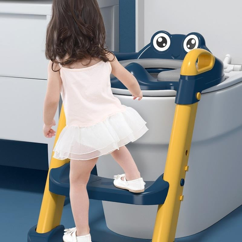 Reductor si Scaunel Inaltator WC, Flippy, pentru Copii 1 - 7 Ani, 2 Trepte Reglabile, Pliabil, Colac Moale, cu Spatar