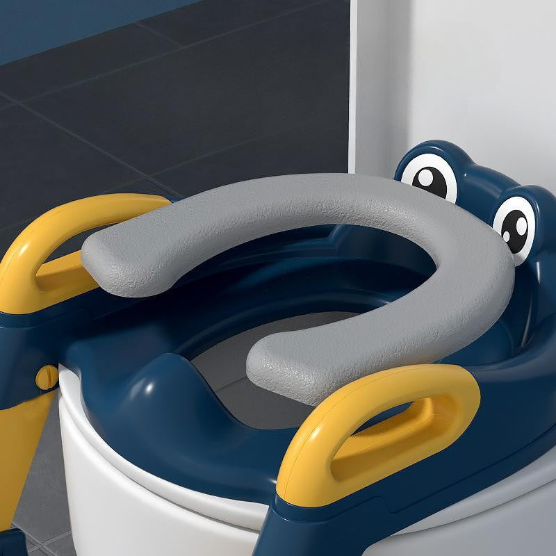 Reductor si Scaunel Inaltator WC, Flippy, pentru Copii 1 - 7 Ani, 2 Trepte Reglabile, Pliabil, Colac Moale, cu Spatar