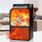Mini Aeroterma Puternica Portabila Flippy, Putere 1000W, Mini radiator electric cu Display LCD, efect de semineu si