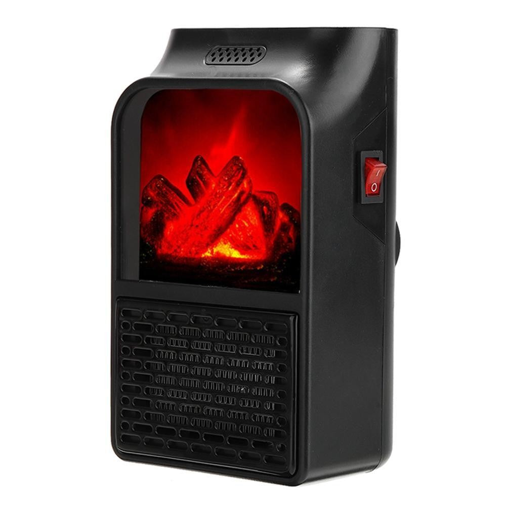 Mini Aeroterma Puternica Portabila Flippy, Putere 1000W, Mini radiator electric cu Display LCD, efect de semineu si