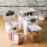 Set 4 Recipiente Depozitare Alimente, Flippy, pentru Organizare Bucatarie, cu Inchidere Ermetica, Transparent, Plastic