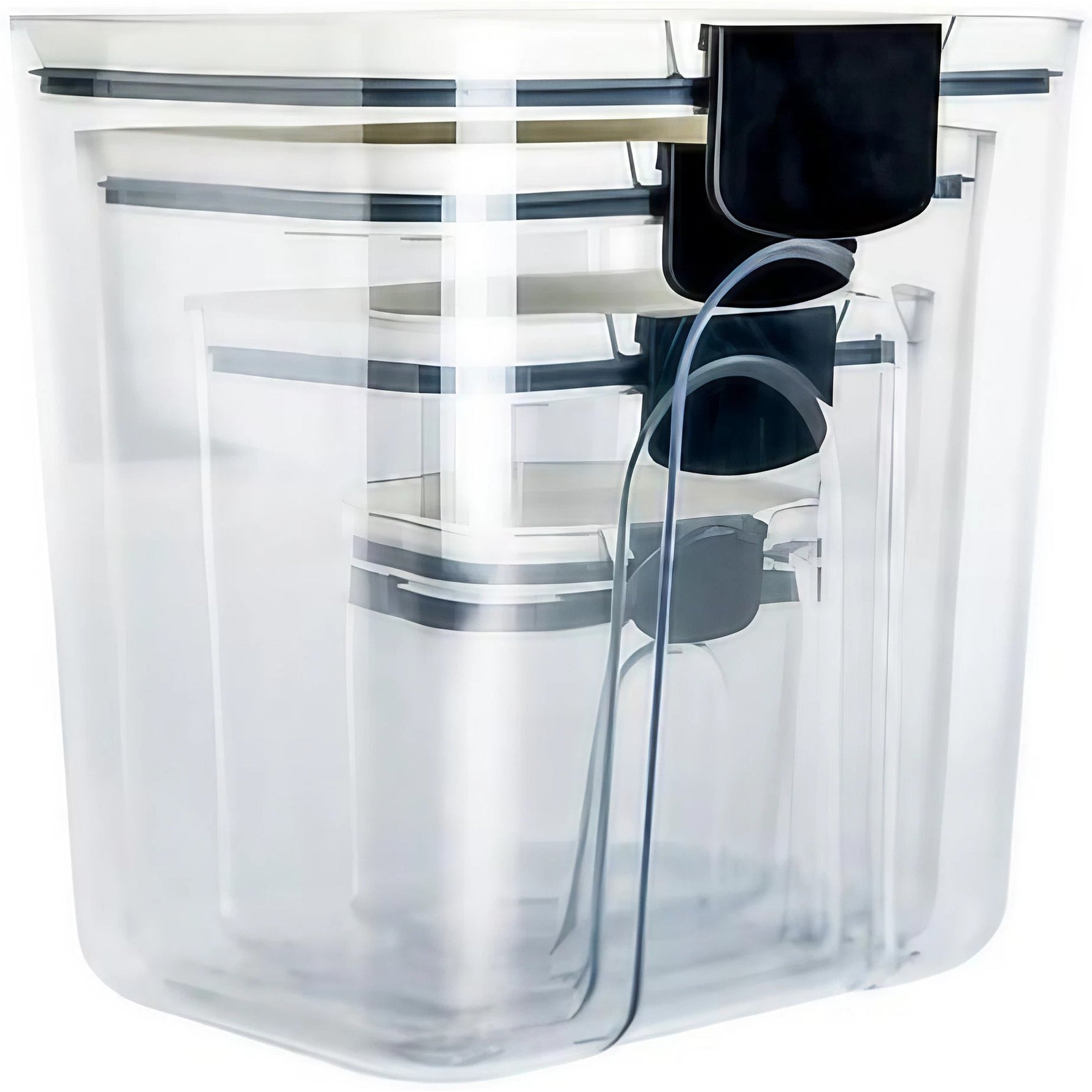 Set 4 Recipiente Depozitare Alimente, Flippy, pentru Organizare Bucatarie, cu Inchidere Ermetica, Transparent, Plastic