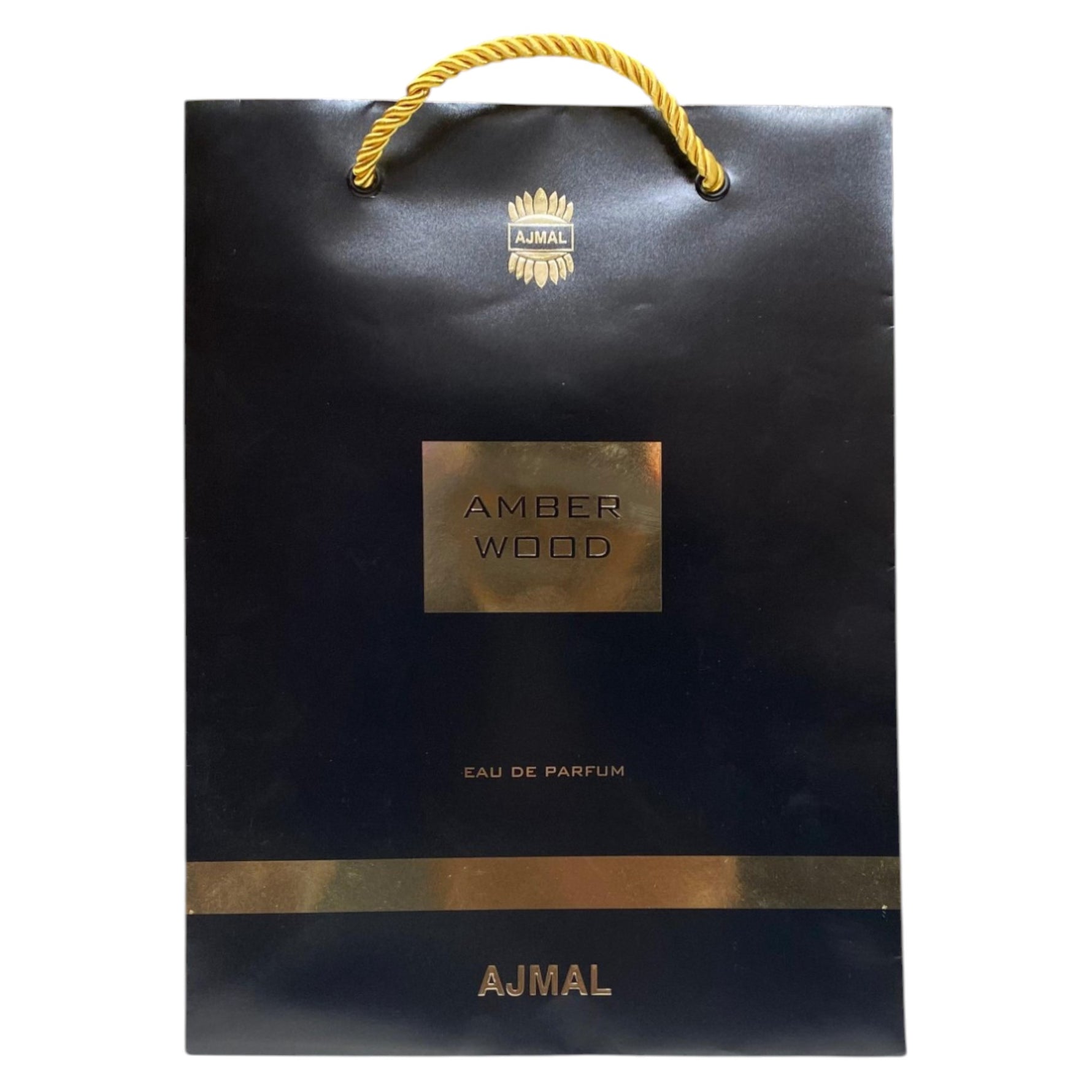Ajmal, Amber Wood, Cumpărături, Sac de cumpărături din carton, Hârtie, Negru - Olmarkt
