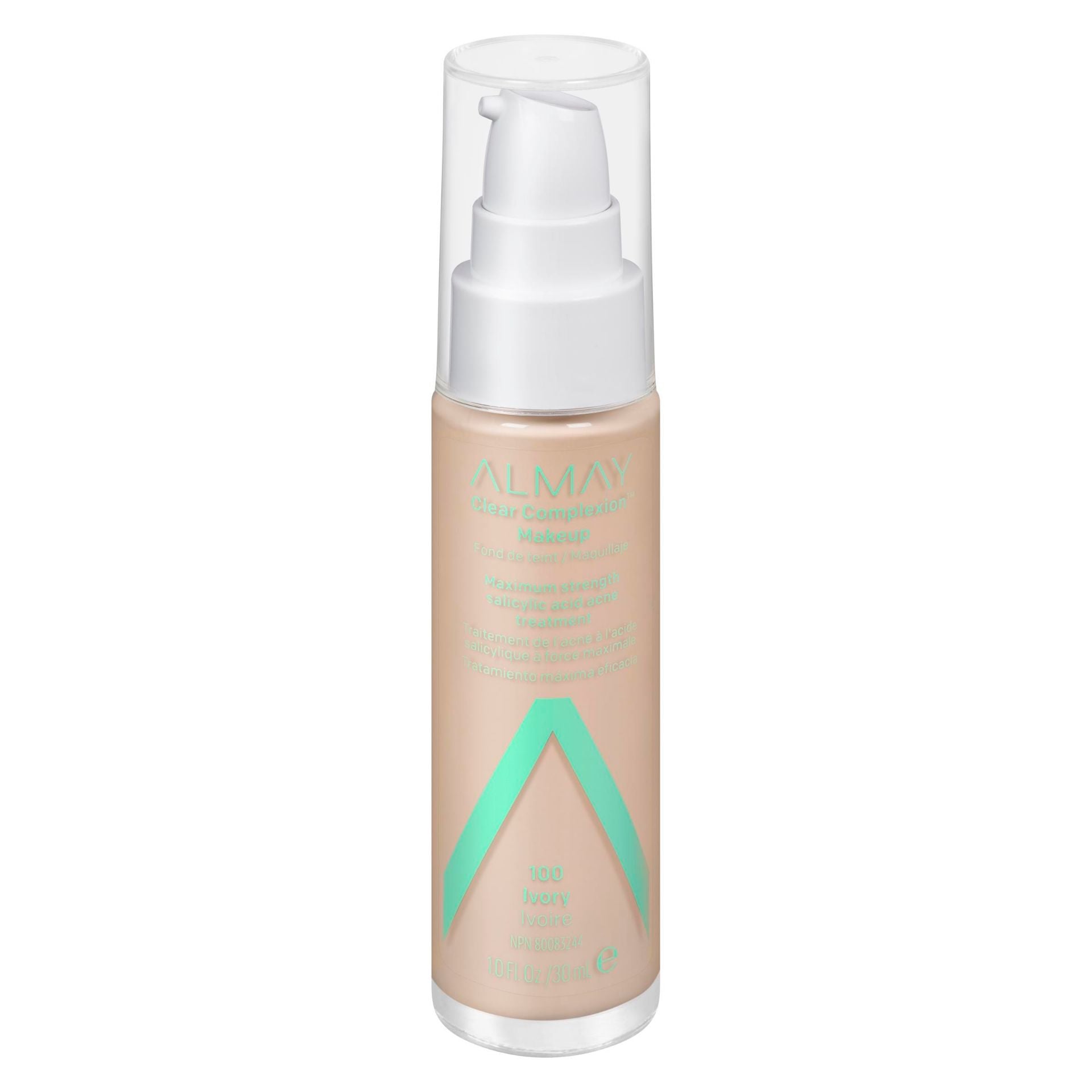 Almay, Clear Complexion, Acid salicilic, Fond de ten lichid, 100, Fildeș, 30 ml