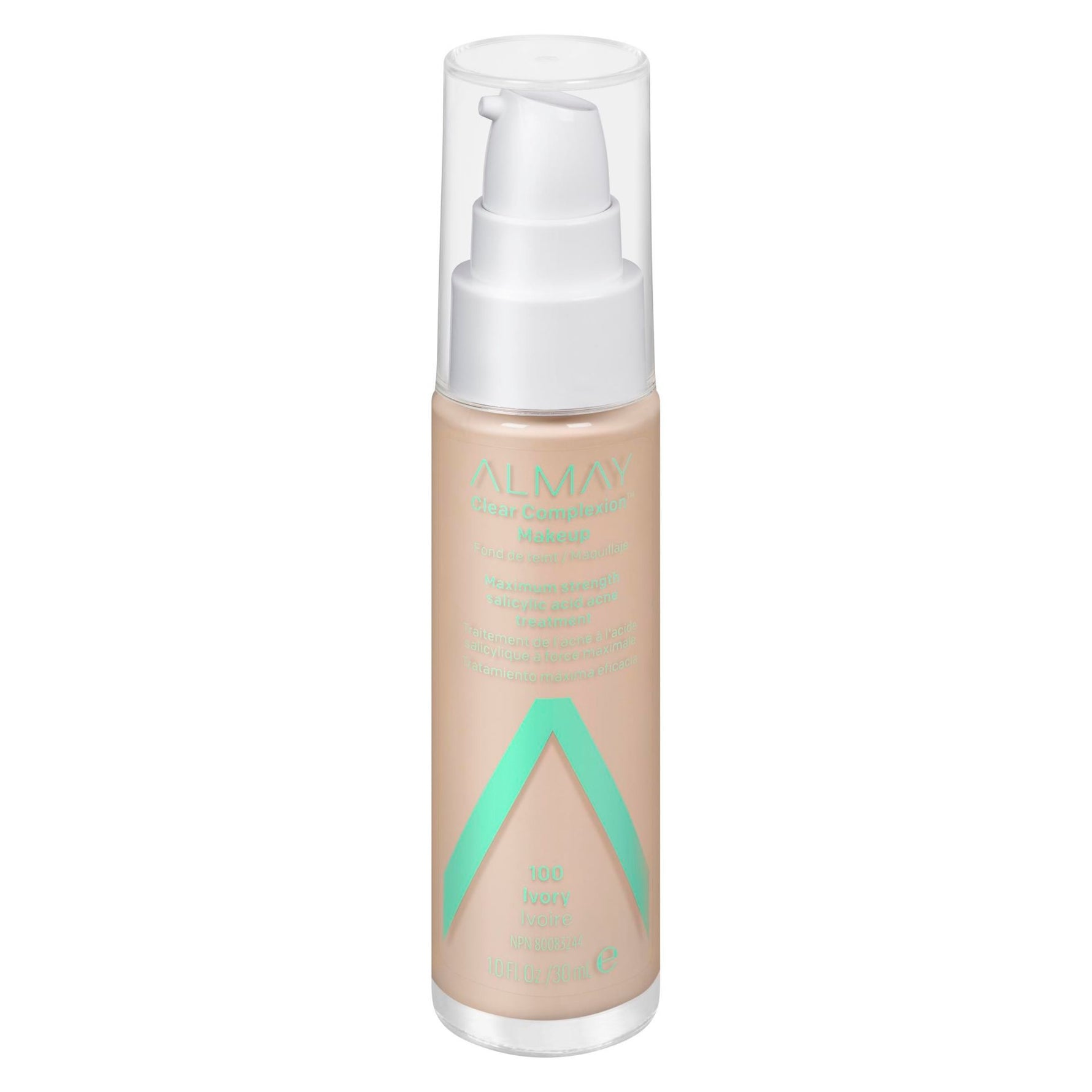 Almay, Clear Complexion, Acid salicilic, Fond de ten lichid, 100, Fildeș, 30 ml