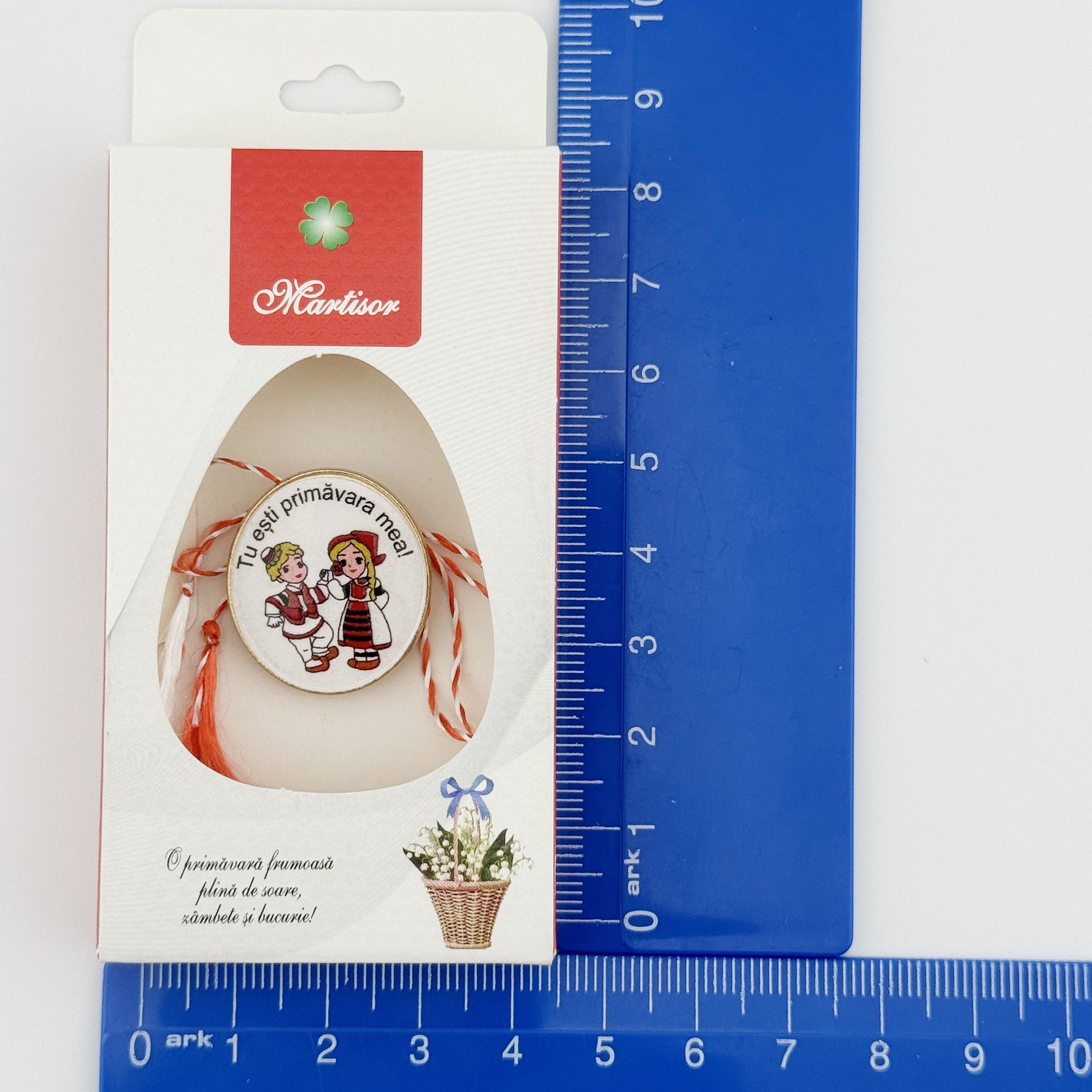 Ambalaje de Carton pentru Martisoare, Flippy, Set 200 Bucati, Cutii Brosa, Model Cos cu Flori, Alb/Rosu