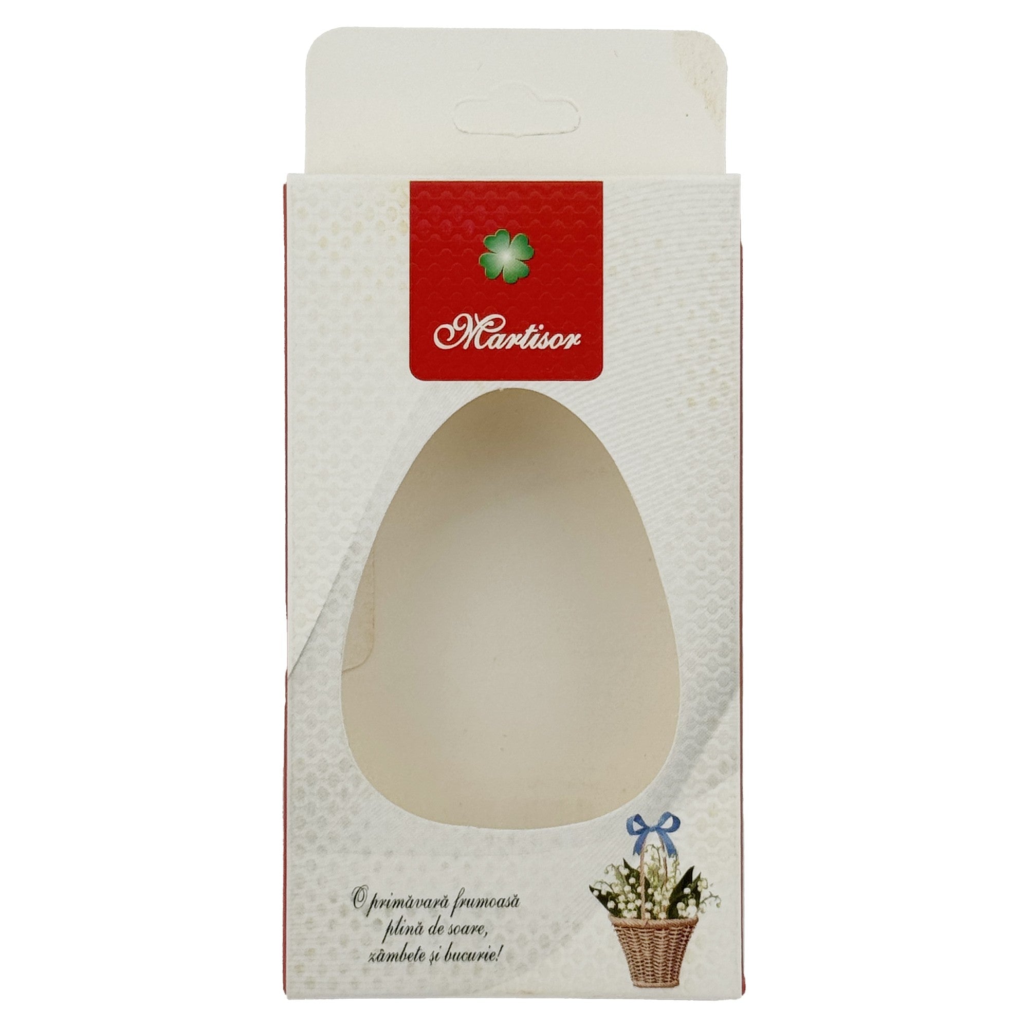 Ambalaje de Carton pentru Martisoare, Flippy, Set 200 Bucati, Cutii Brosa, Model Cos cu Flori, Alb/Rosu