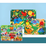Joc Montessori de Sortare Culori, Flippy, Creion Magnetic, Tip Labirint Ilustrat, din Lemn, Model Animale Salbatice,