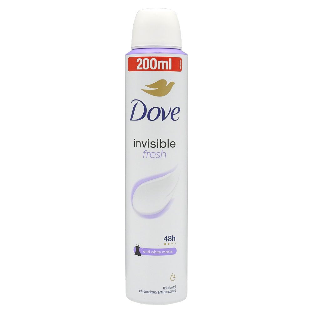 Antiperspirant Deodorant, Dove, 200 ml Invisible Fresh 48H