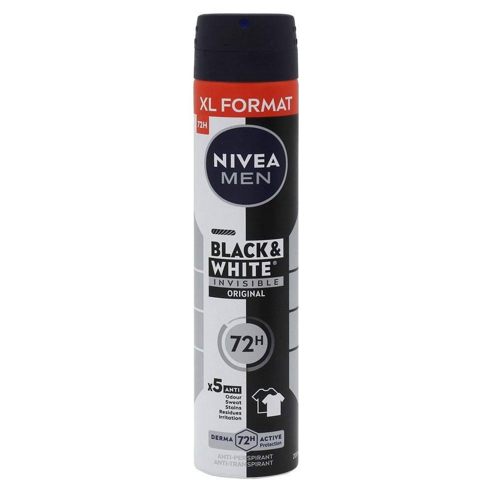 Antiperspirant Deodorant, Nivea, 200 ml Men Invisible Bw Original