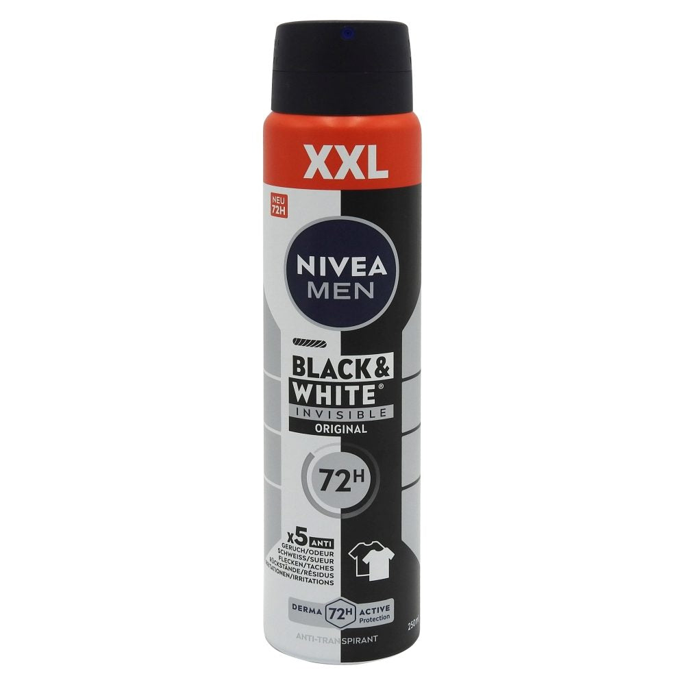 Antiperspirant Deodorant, Nivea, 250 ml Men Invisible Bw Original