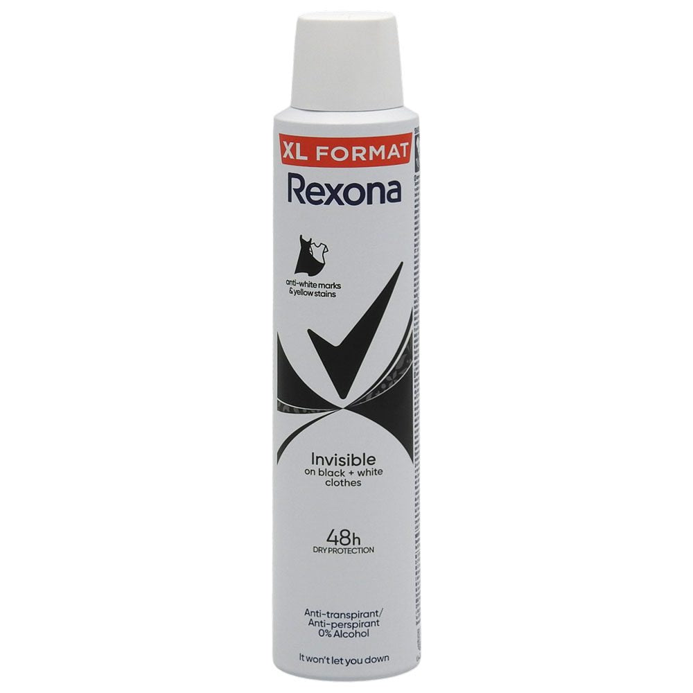 Antiperspirant Deodorant, Rexona, 200 ml Invisible Black si White