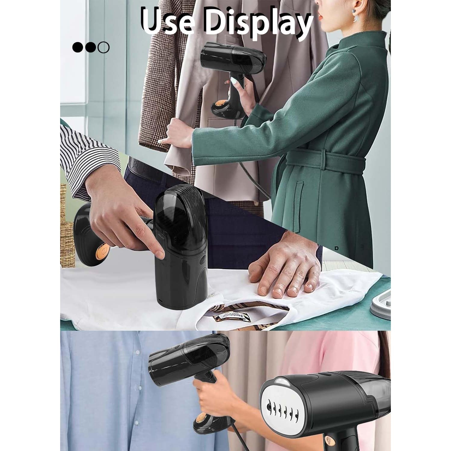 Aparat de Calcat Vertical Portabil cu Abur, Flippy, Putere 1500W, Rezervor Detasabil de 138ml, Priza, Functie Anti
