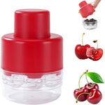 Dispozitiv de Scos Samburi, Flippy, Manual, cu 7 Gauri, pentru Cirese, 13 x 9.2 cm, din ABS, Rosu