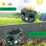 Aparat Solar LED cu Ultrasunete, Flippy, Repelent pentru Animale Mari si Mici, Lumina Rosie si Alba, Anti Rozatoare,
