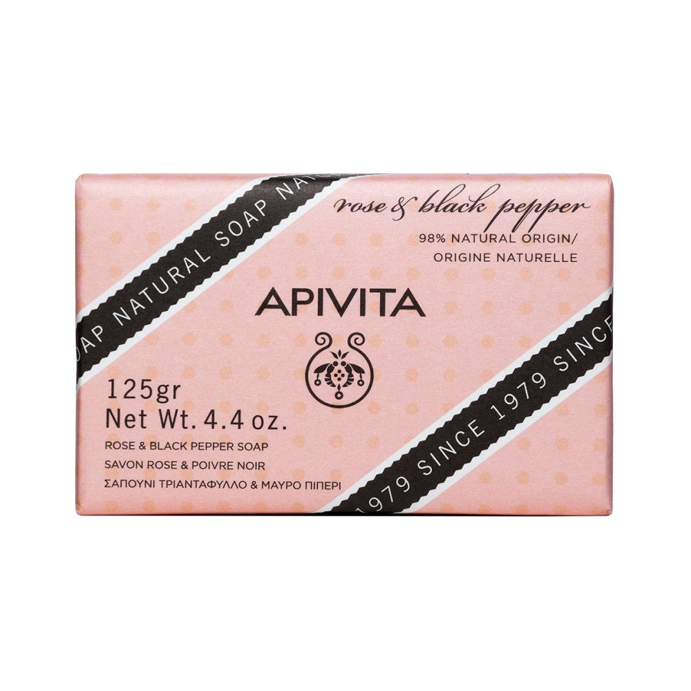 Apivita, Natural Rose, Bară de săpun parfumată, 125 g