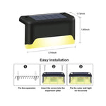 Aplica solara LED pentru Gradina, Flippy, Set 4 Bucati, ABS/Policarbonat, rezistenta la apa IP65, pentru trepte,
