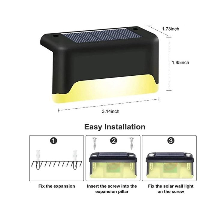 Aplica solara LED pentru Gradina, Flippy, Set 4 Bucati, ABS/Policarbonat, rezistenta la apa IP65, pentru trepte,