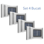 Aplica solara LED pentru Gradina, Flippy, Set 4 Bucati, ABS/Policarbonat, IP65, 6 LED-uri, pentru perete, trepte,