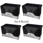 Aplica solara LED pentru Gradina, Flippy, Set 4 Bucati, ABS/Policarbonat, rezistenta la apa IP65, pentru trepte,