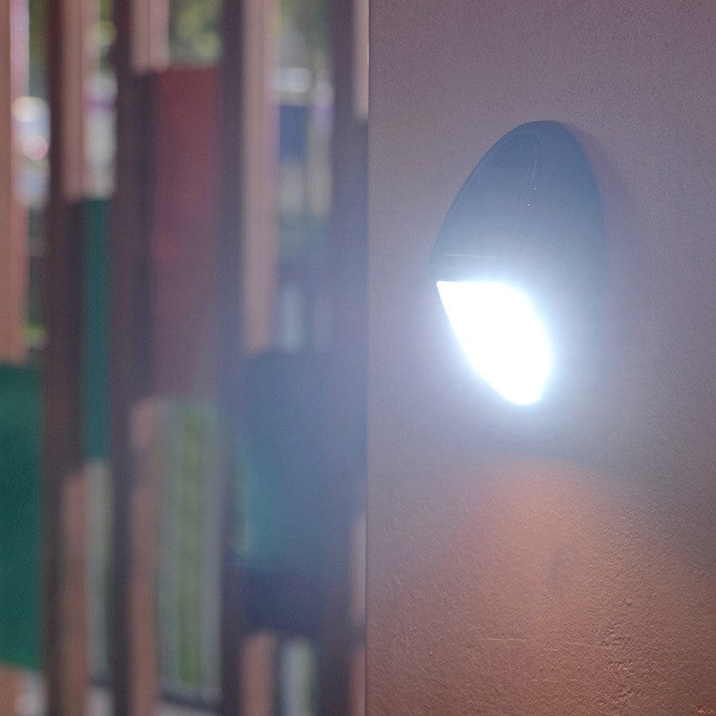 Aplica solara LED pentru perete Flippy, in forma ovala, 10 LED-uri, lumina puternica, IP65, 12 x 7.5 cm, 1.2 V, 300