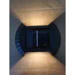Set 4 Aplice solare LED Bidirectionale pentru perete Flippy, in forma de funda, 8 LED-uri, material ABS si PC, lumina