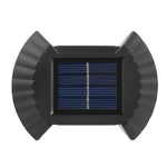 Set 4 Aplice solare LED Bidirectionale pentru perete Flippy, in forma de funda, 8 LED-uri, material ABS si PC, lumina