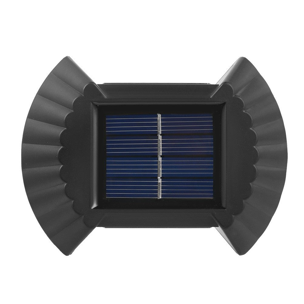 Set 4 Aplice solare LED Bidirectionale pentru perete Flippy, in forma de funda, 8 LED-uri, material ABS si PC, lumina