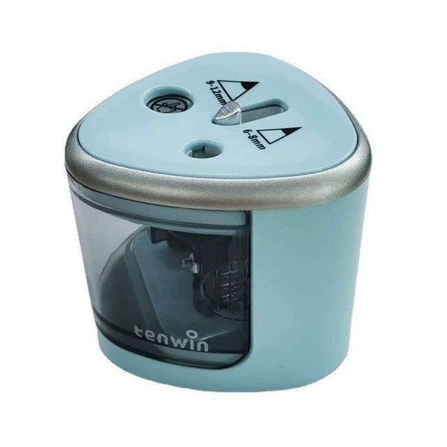 Ascutitoare Electrica cu 2 Gauri, Flippy, Gri, Baterii 4 x AA (neincluse), 7.5 x 7.5 x 7.5 cm, Albastru