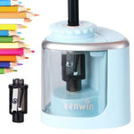 Ascutitoare Electrica Semi-Automata, Flippy, din Plastic, Baterii 2 x AA (neincluse), 6.5 x 6.5 x 7.5 cm, Albastru