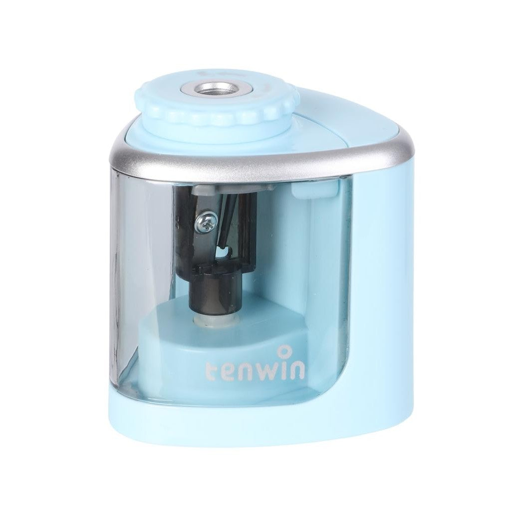 Ascutitoare Electrica Semi-Automata, Flippy, din Plastic, Baterii 2 x AA (neincluse), 6.5 x 6.5 x 7.5 cm, Albastru