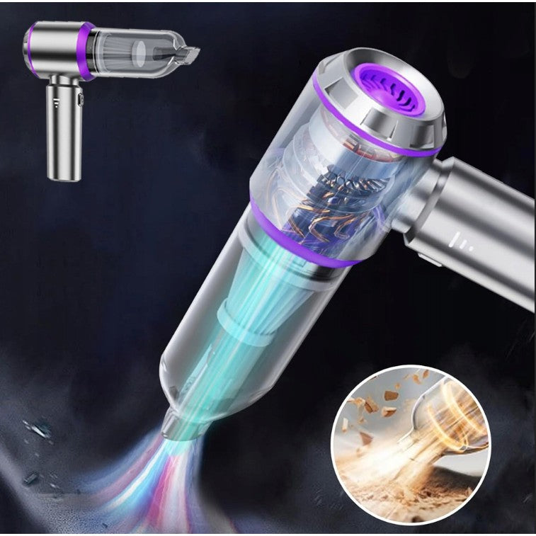 Aspirator Portabil Auto, Flippy, pentru Casa si Masina, 3 Viteze, Incarcator Tip-C cu Incarcare Rapida, Tub