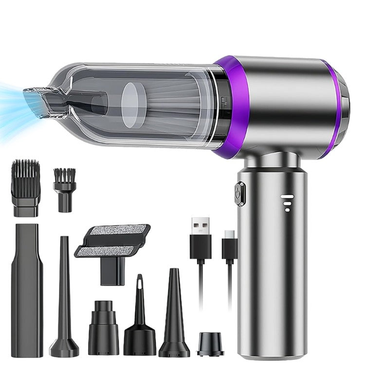 Aspirator Portabil Auto, Flippy, pentru Casa si Masina, 3 Viteze, Incarcator Tip-C cu Incarcare Rapida, Tub