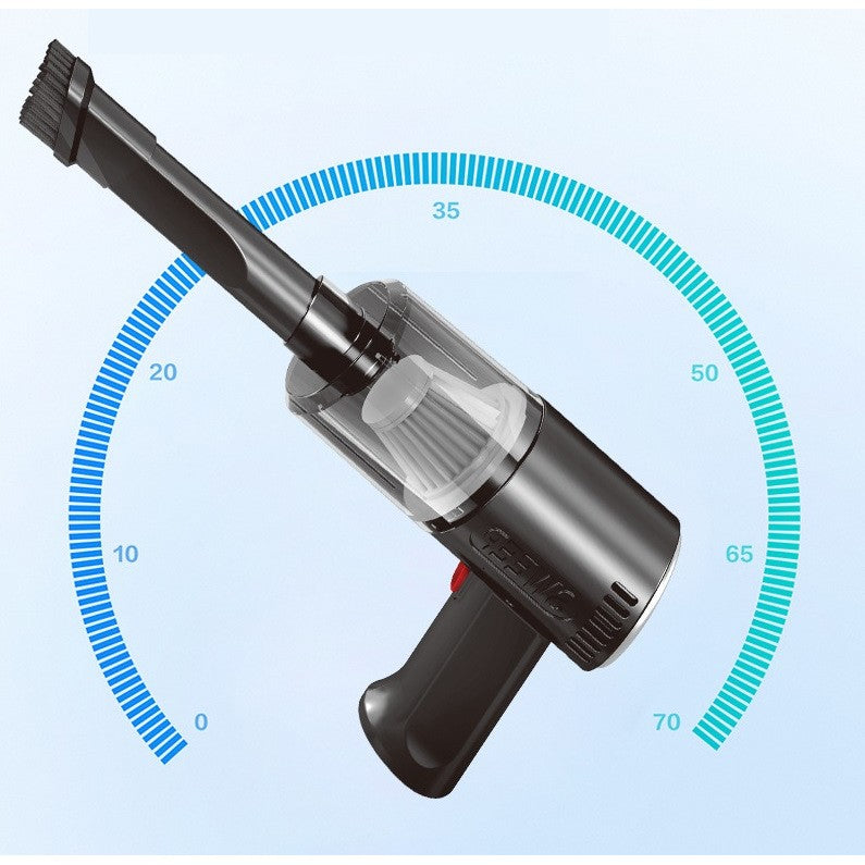 Aspirator Portabil Fara Fir, Flippy, Tip Pistol K7, Pentru Casa si Masina, Incarcare USB, Autonomie 30 Min, 36 x 17 cm,
